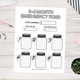 3-6 Month Emergency Fund Savings Tracker (Printable)