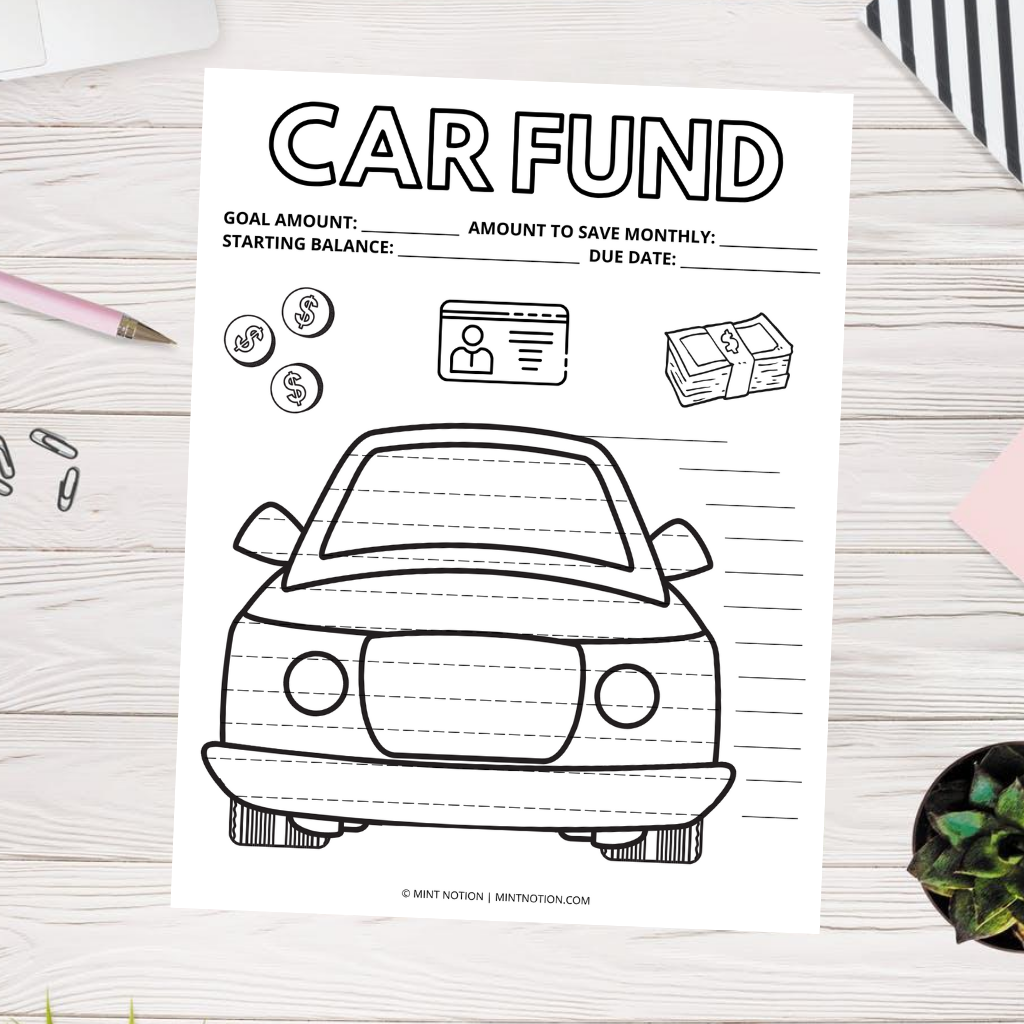 car sinking fund tracker (printable)