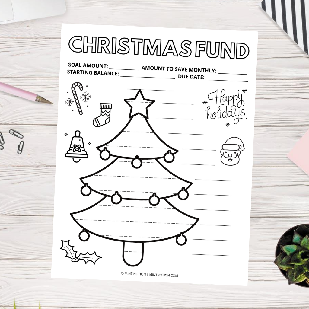 Christmas Savings Tracker Tree Printable