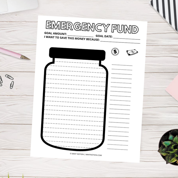 Emergency Fund Jar (Printable)