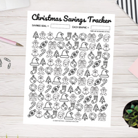Christmas Savings Tracker - Doodles (Printable)