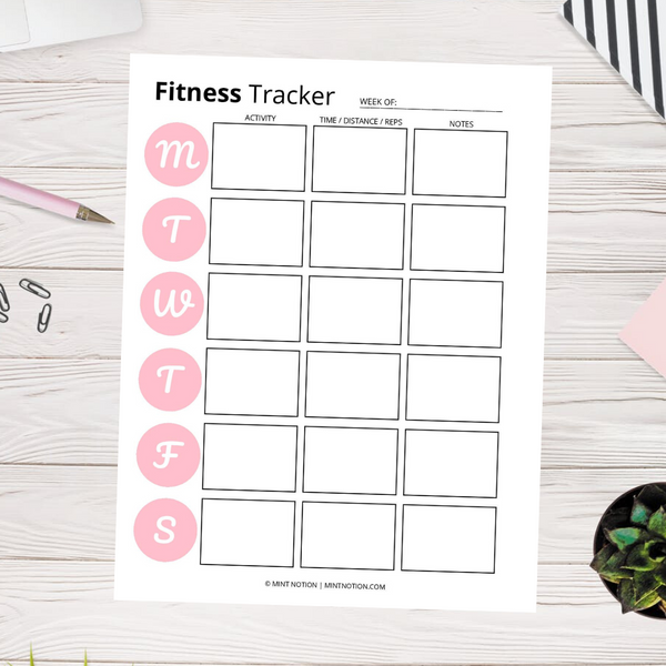 Fitness & Nutrition Tracker (Printable)