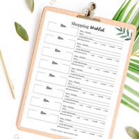 Shopping Wishlist (Printable)