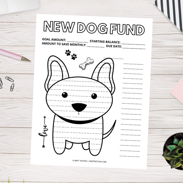 New Dog Fund Savings Tracker (Printable)