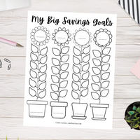 Sunflower Savings Goal Tracker (Printable)