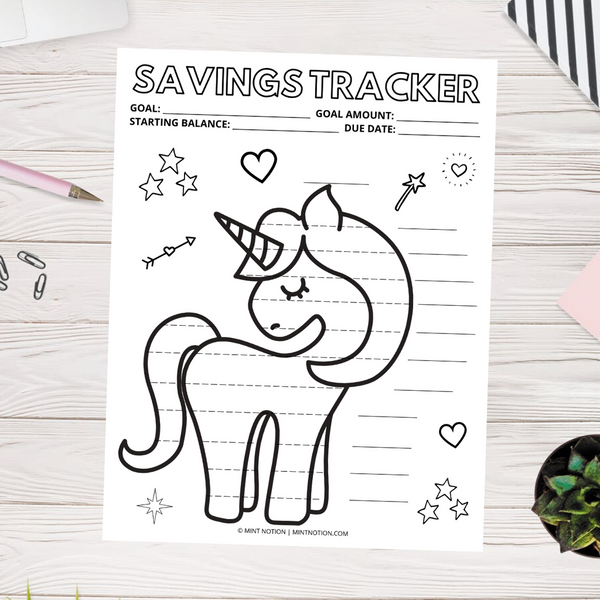 Unicorn Savings Tracker (Printable)